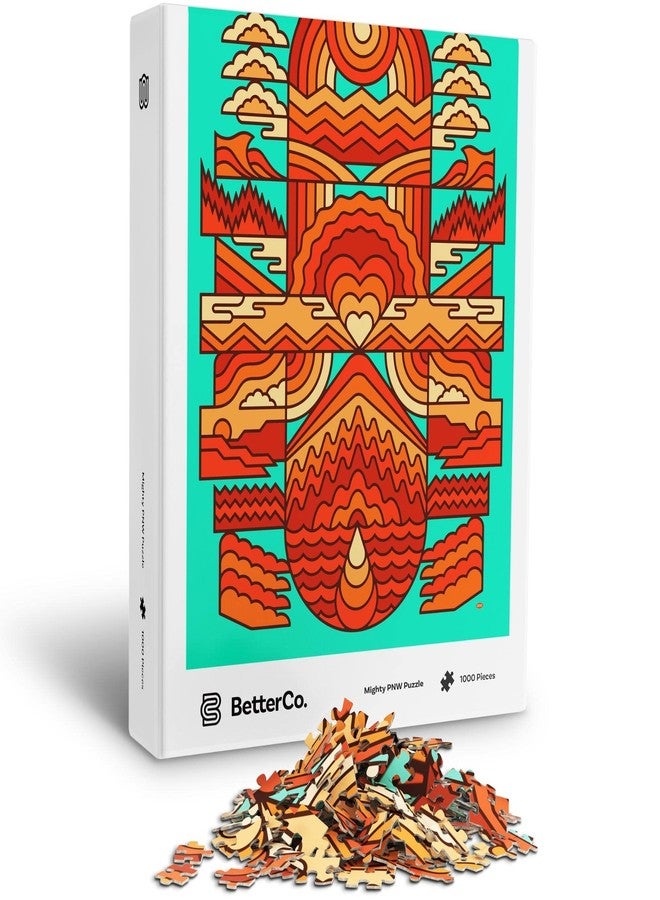 BetterCo. Mighty PNW Pacific Northwest Puzzle - Illustrated by Aaron Draplin - 1000 Piece Jigsaw Puzzle for Adults - Image 1